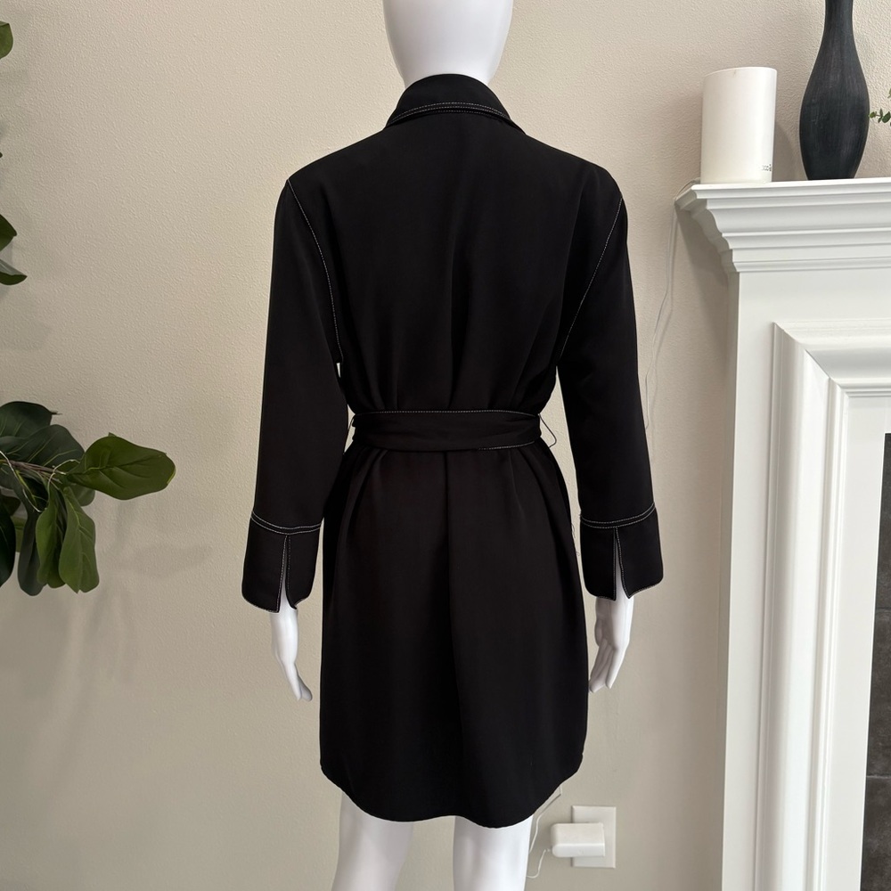 Zara Basic Button Down Shirtdress Size Small Blac… - image 7